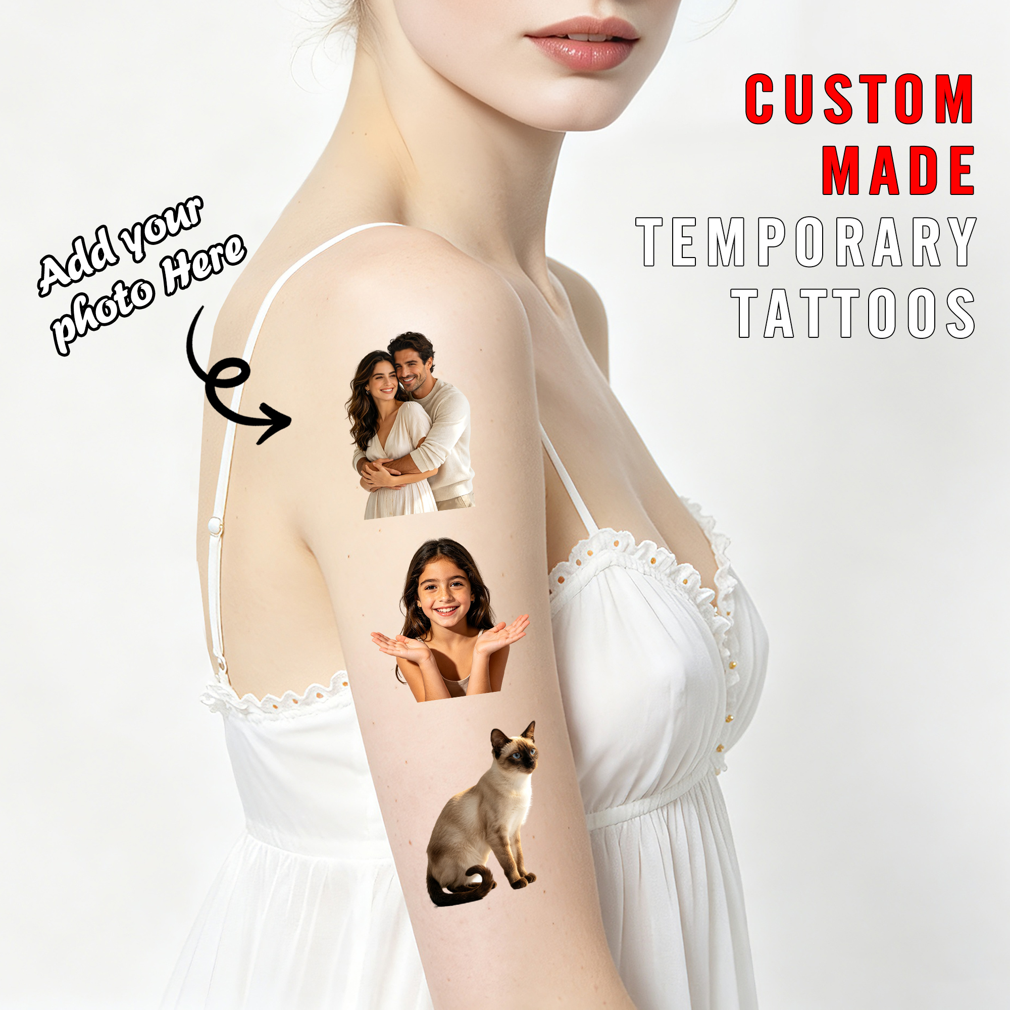 Photographic Memory - Paquete de 15 Tatuajes Temporales Personalizables