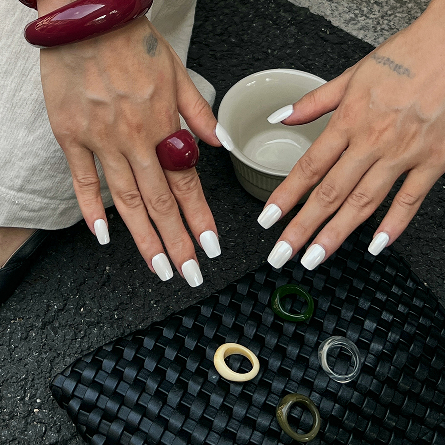 Photography Trend - Anillo de Resina Irregular para Mujer,