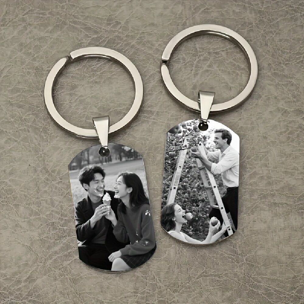Photographic Memory - Llavero personalizado con nombre grabado, foto,