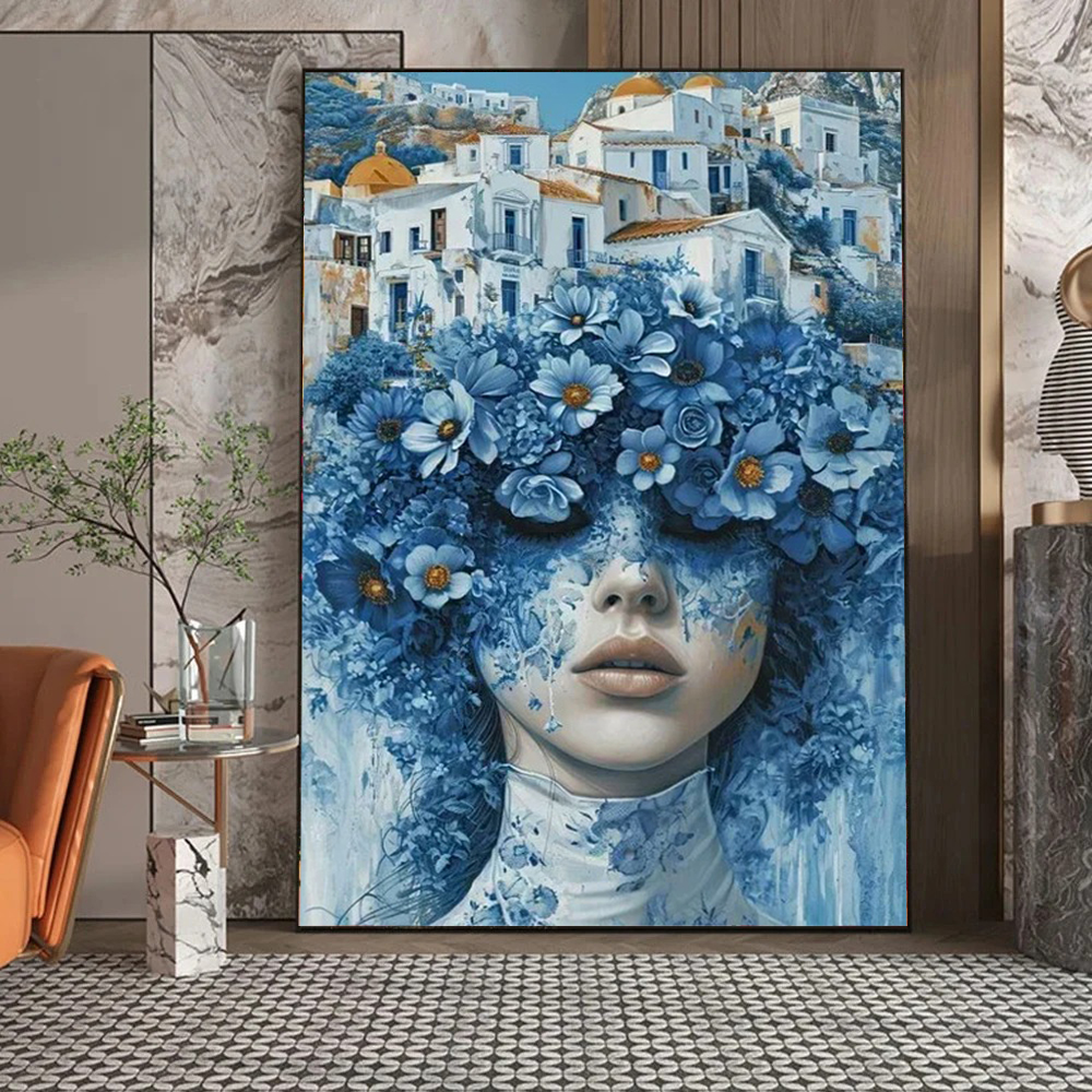 Photography Trend - Pintura en Lienzo de Mujer Floral