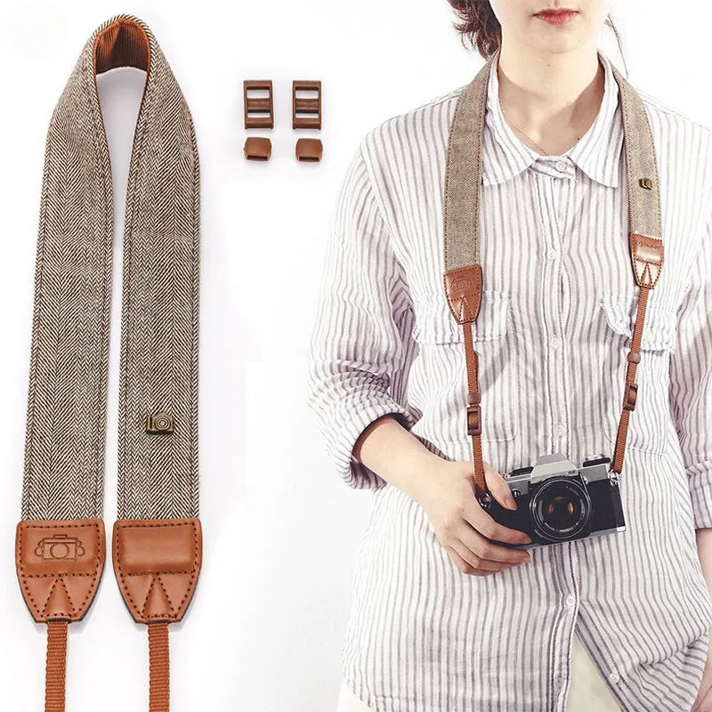 Camera Strap Leather - Correa de Cámara Portátil Ajustable de