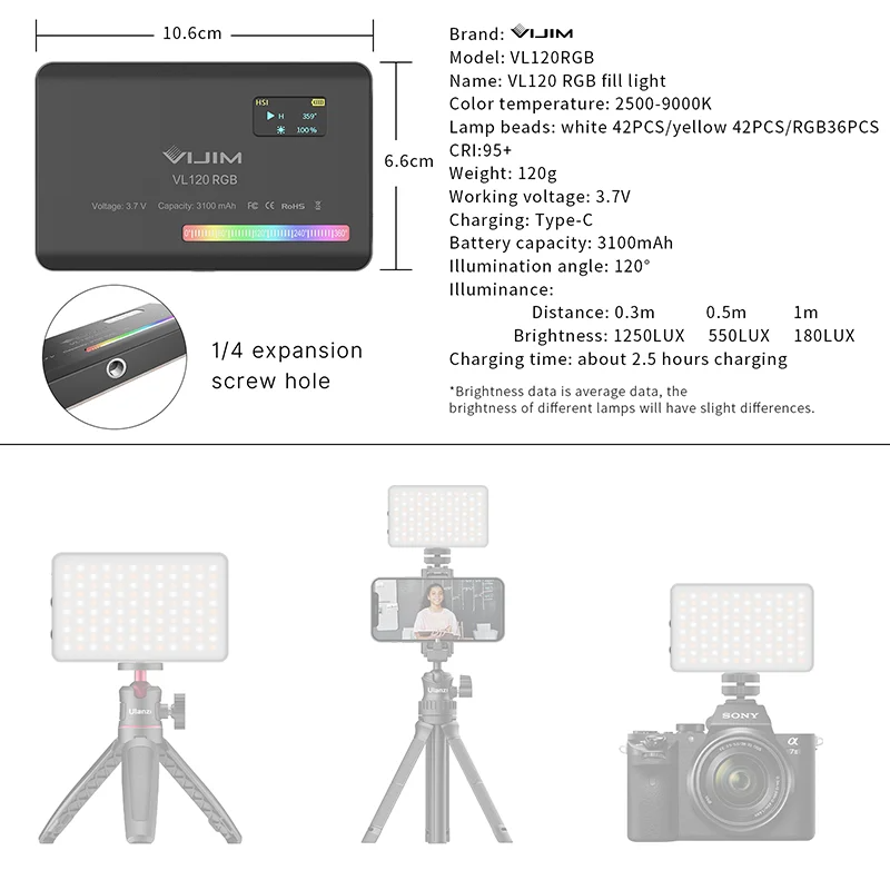 Nueva Luz de Relleno RGB de Bo - Photography Camera reseña y precio