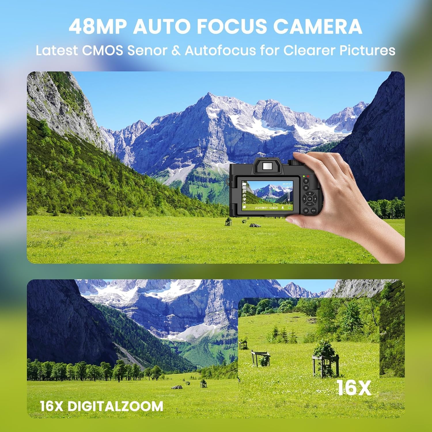 Cámara Digital de 48MP con WiF - Photography Youtube reseña y precio