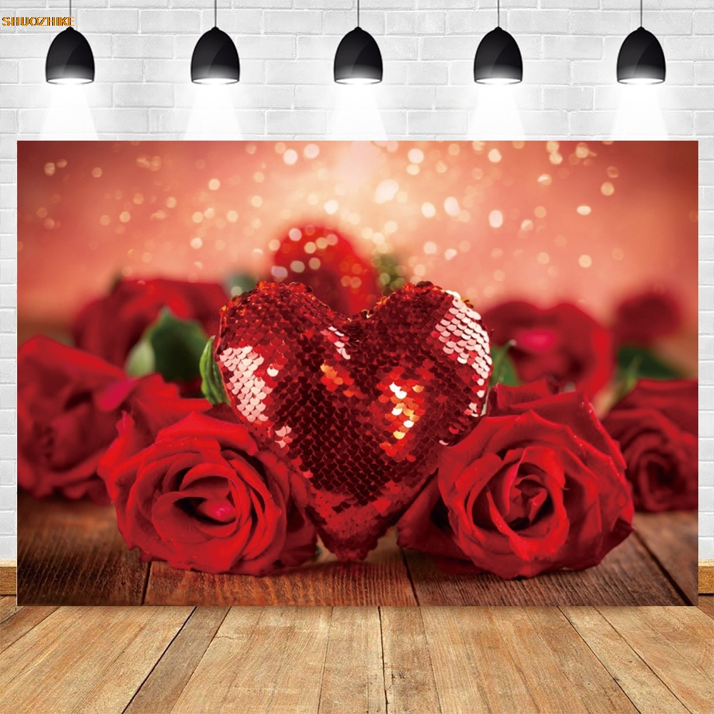 Globos de corazones rojos amor - Photography Backdrop Muslin reseña y precio