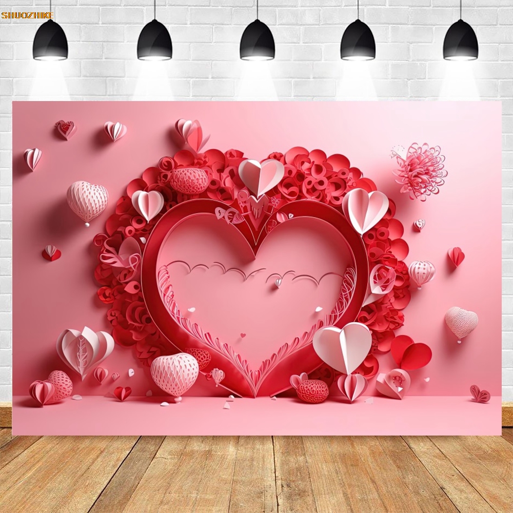 Globos de corazones rojos amor - Photography Backdrop Muslin reseña y precio